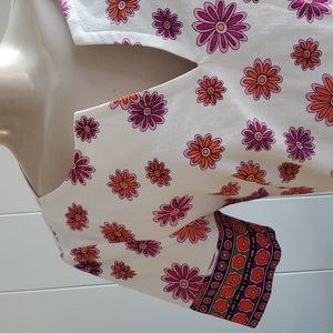 Trina Turk Women's Museum Paisley Short Sleeve Shift Dress Size 4